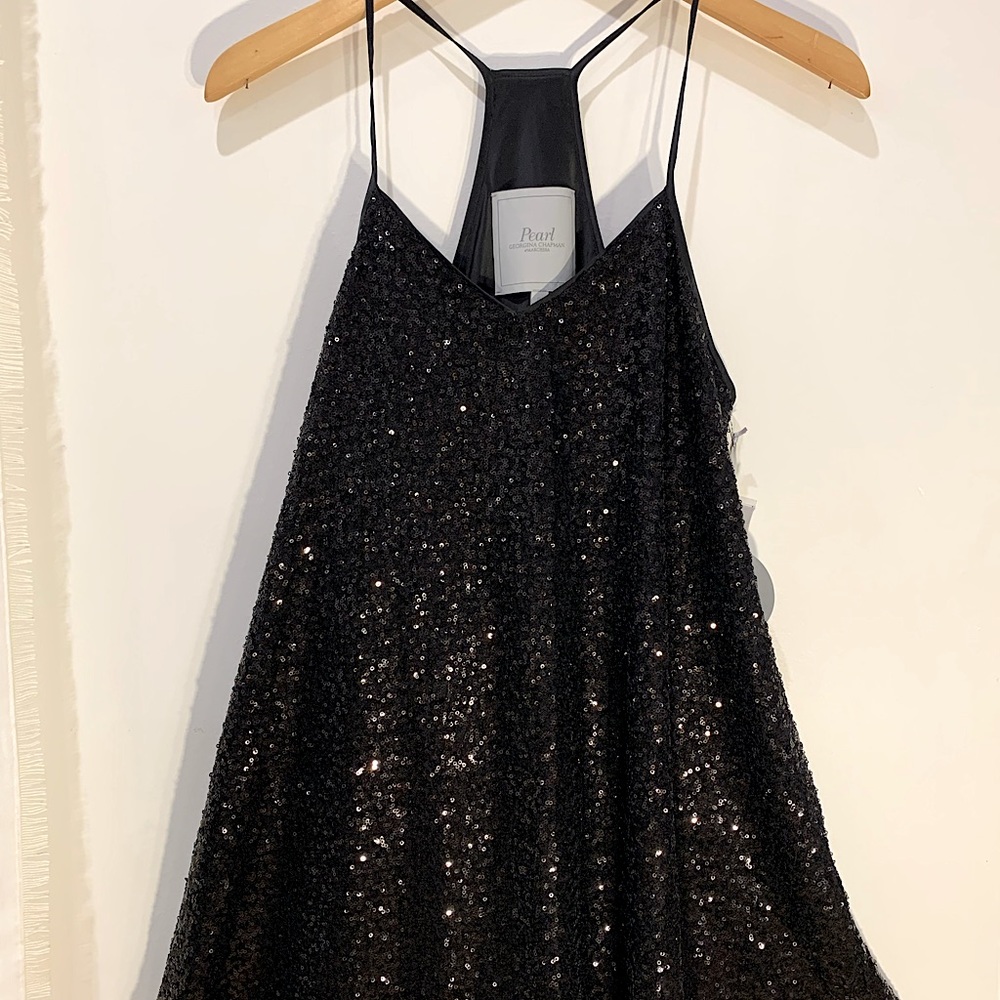 Pearl Georgina Chapman of Marchesa | Black sequined mini dress (size 6)